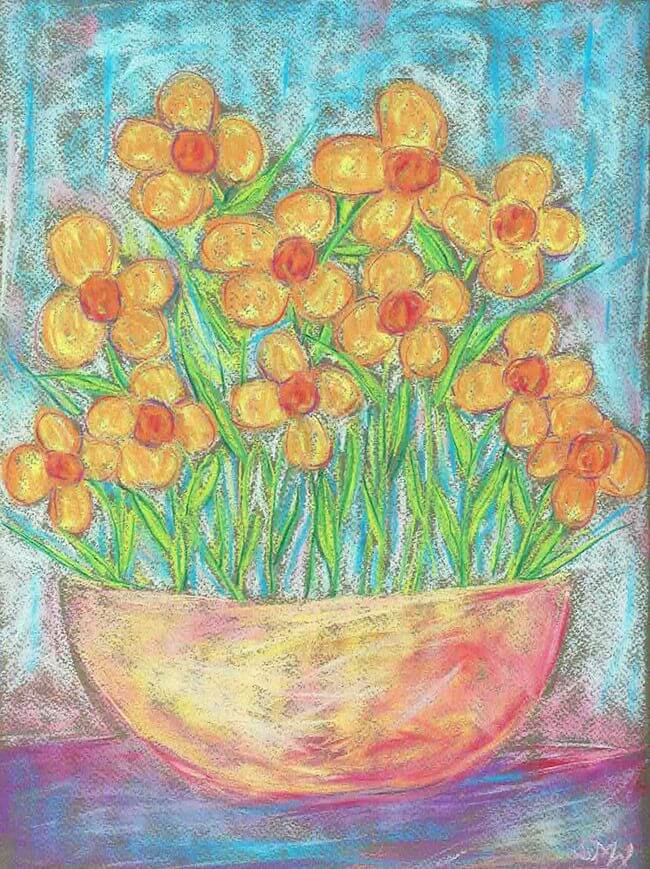 Yellow Flowers in a Bowl